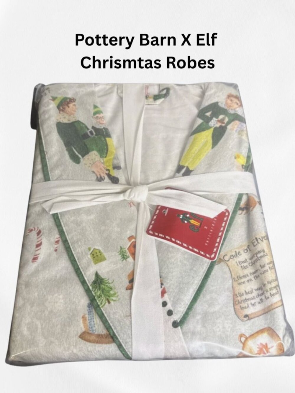 Pottery Barn X Elf Robe Adult Unisex Pajamas Christmas NEW